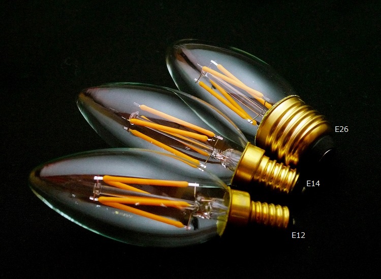 きらめきのLEDシャンデリア電球 E12、E14、E17、E26、B22